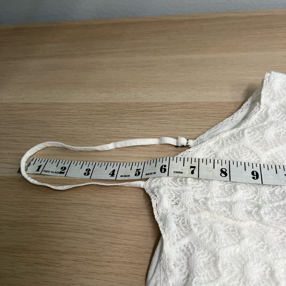 Anthropologie White Crochet Ruffled Midi Dress Women’s Large - Picture 12 of 13
